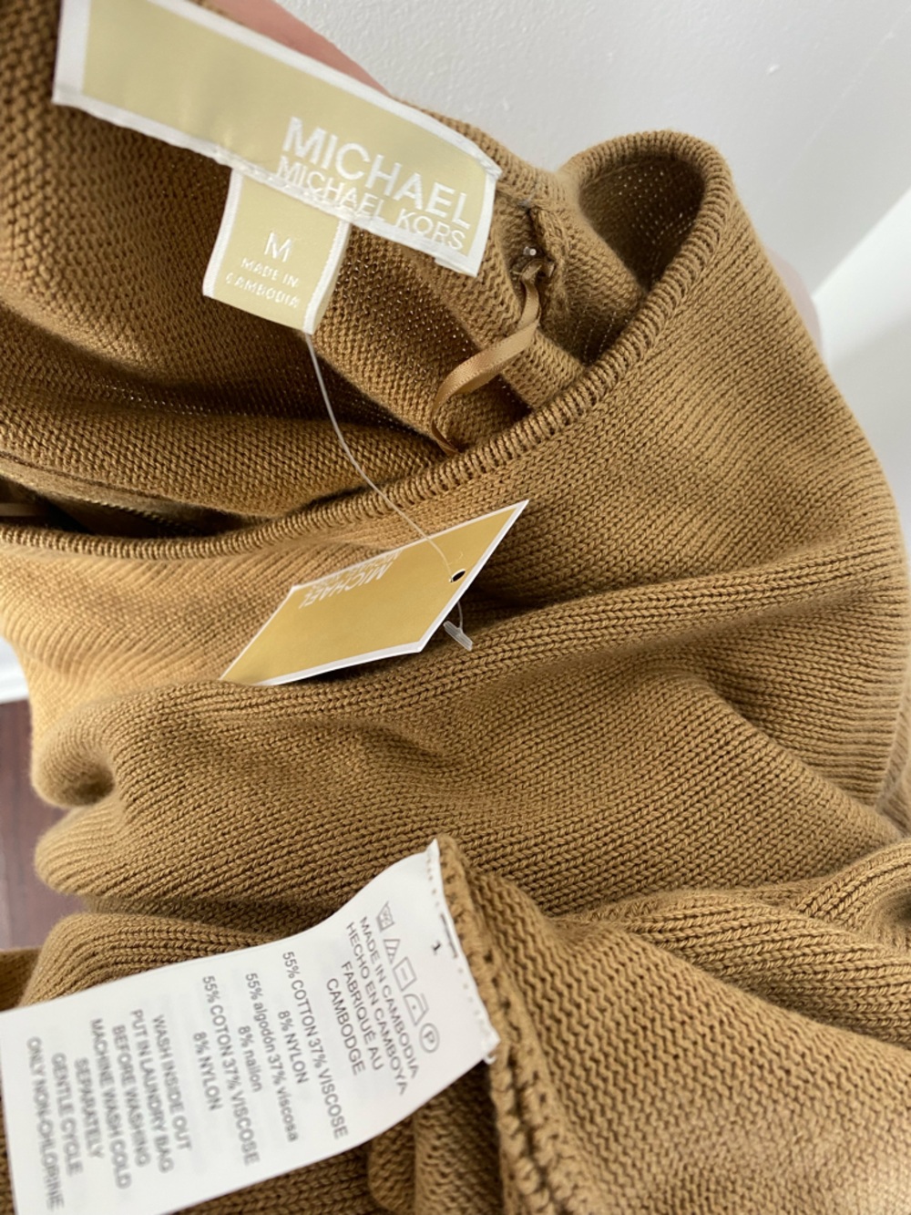 Michael Kors NWT Dark Camel Brown Knit Sweater - Picture 6 of 7